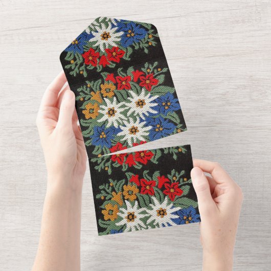 Edelweiss Zwitsers alpenventiel All In One Uitnodiging (Afscheurbaar)