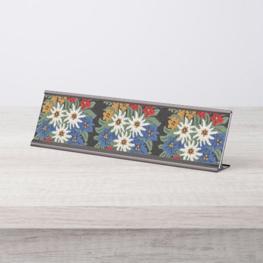 Edelweiss Zwitsers alpenventiel Bureau Naambordje (Voorkant)