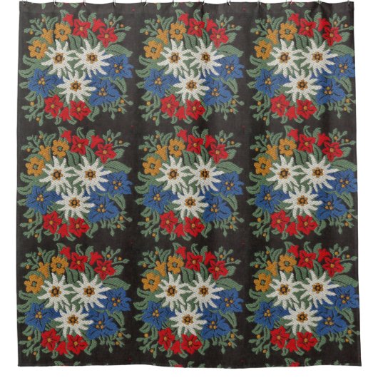 Edelweiss Zwitsers alpenventiel Douchegordijn (Voorkant)