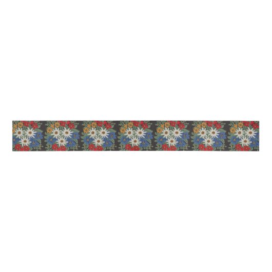 Edelweiss Zwitsers alpenventiel Grosgrain Lint (Voorkant)