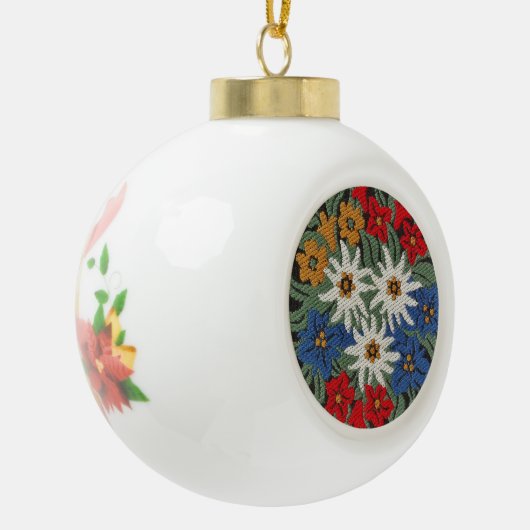Edelweiss Zwitsers alpenventiel Keramische Bal Ornament (Links)