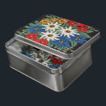 Edelweiss Zwitsers alpenventiel Puzzel<br><div class="desc">Een afbeelding van een floreel patroon met een naaldblaasje van Edelweiss witte alpiene bloemen van Europa op uw product. Blauwe,  rode,  gele,  en witte kleuren. Leontopodium alpinum van Zwitserland,  Duitsland en Oostenrijk.</div>