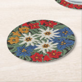 Edelweiss Zwitsers alpenventiel Ronde Kartonnen Onderzetter (Gebogen)