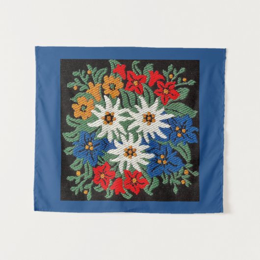 Edelweiss Zwitsers alpenventiel Wandkleed (Voorkant (horizontaal))