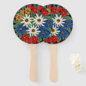 Edelweiss Zwitsers alpenventilator Handwaaier (Voorkant en achterkant)