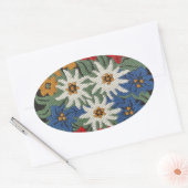 Edelweiss Zwitsers alpenventilator Ovale Sticker (Envelop)