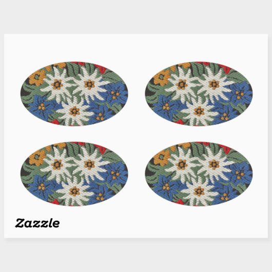 Edelweiss Zwitsers alpenventilator Ovale Sticker (Vel)