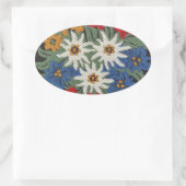 Edelweiss Zwitsers alpenventilator Ovale Sticker (Tas)