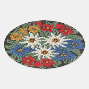 Edelweiss Zwitsers alpenventilator Ovale Sticker