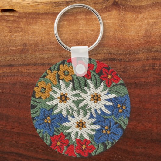 Edelweiss Zwitsers alpenventilator Sleutelhanger (Voorkant)