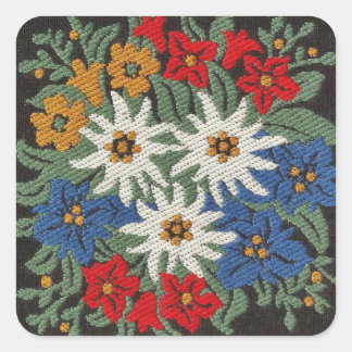 Edelweiss Zwitsers alpenventilator Vierkante Sticker