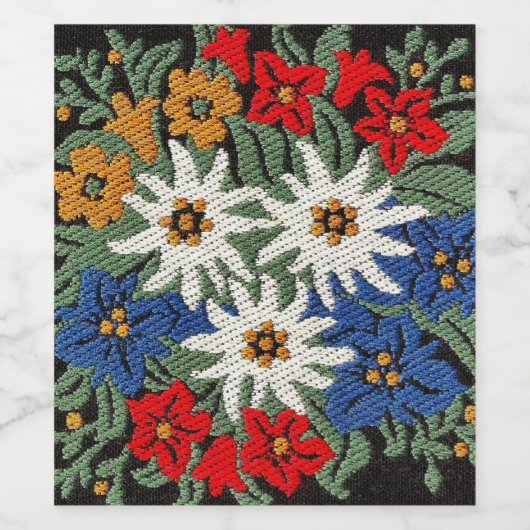 Edelweiss Zwitsers alpenventilator Wijn Etiket (Enkel label)