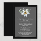 Edelwiess European Style Death Announement Kaart (Voorkant / Achterkant)