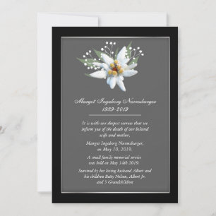 Edelwiess European Style Death Announement Kaart