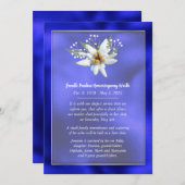 Edelwiess European Style Death Announement Kaart (Voorkant / Achterkant)