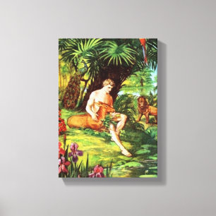 Eden Adam in de tuin Canvas Afdruk