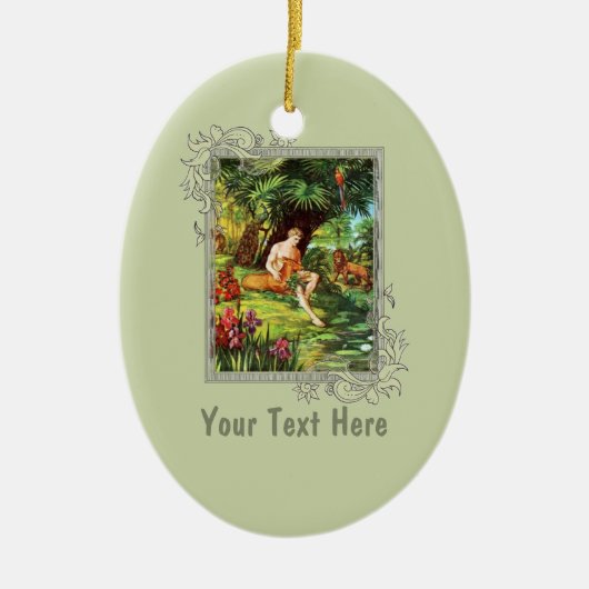 Eden Adam in de tuin Keramisch Ornament (Voorkant)