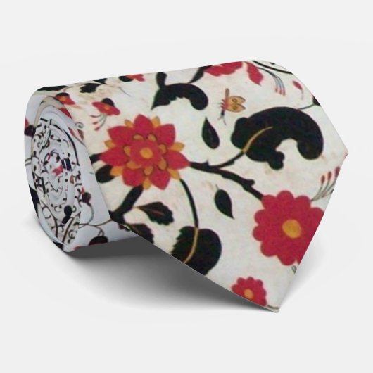 EDEN, antiek rood zwart Stropdas (Opgerold)