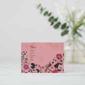 EDEN, antieke rood roze Visitekaartje (Staand voorkant)