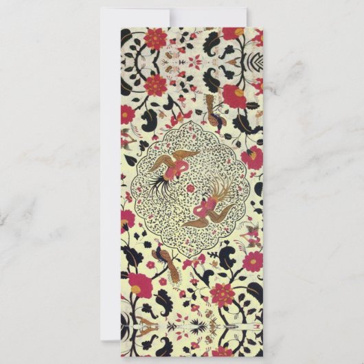 EDEN Flowers and Birds Black Red Yellow Floral Aankondiging (Voorkant)