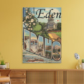 Eden, IdahoLarge Letter ScenesEden, ID Canvas Afdruk (Insitu (Woonkamer))