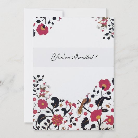 EDEN, Red, Black en White Champagne Metallic Kaart (Voorkant)