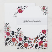 EDEN, Red, Black en White Champagne Metallic Kaart (Voorkant / Achterkant)
