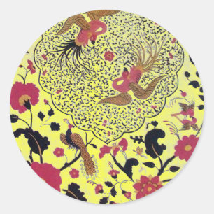 EDEN/TORTELDUIFJES, PEACOCK EN RODE ROSEN RONDE STICKER