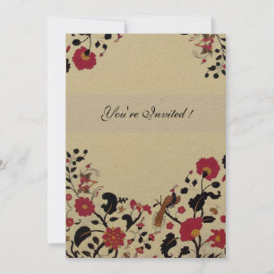 EDEN, Trouwliefdesvogels, Rood Zwarte Bloemen,Kraf Kaart