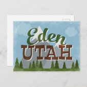 Eden Utah Fun Retro Snowy Mountains Briefkaart (Voorkant / Achterkant)