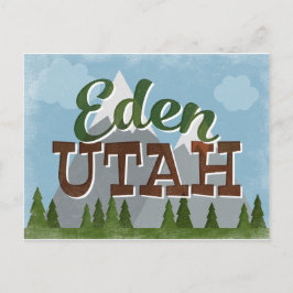 Eden Utah Fun Retro Snowy Mountains Briefkaart