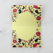 EDEN VLIEGENDE VOGELS, BLOEMEN Rood Zwart Geel Blo Feestdagen Kaart (Binnen)