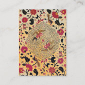 EDEN, WHIMSICAL GARDEN, BIRDS Black Red Peach Flor Visitekaartje (Achterkant)