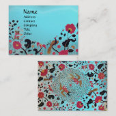 EDEN / WHIMSICAL GARDEN ,blauwe aquamarine Visitekaartje (Voorkant / Achterkant)