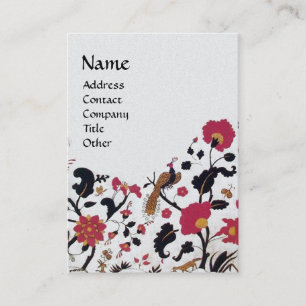 EDEN, WHIMSICAL GARDEN Red Black White Floral Pear Visitekaartje