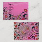 EDEN / WHIMSICAL GARDEN, roze zwart rood Visitekaartje (Voorkant / Achterkant)