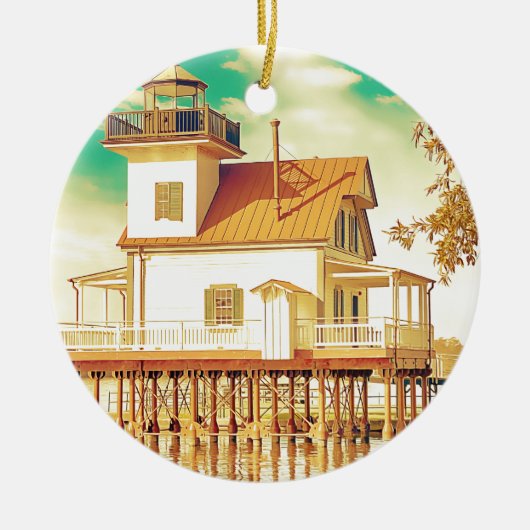 Edenton NC Lighthouse Keramisch Ornament (Voorkant)