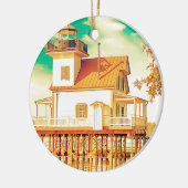 Edenton NC Lighthouse Keramisch Ornament (Links)