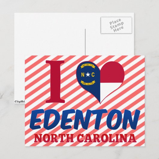 Edenton, North Carolina Briefkaart (Voorkant / Achterkant)