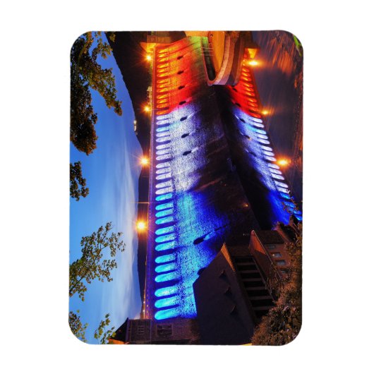 Edersee Staumauer zur blauen Stunde Magneet (Verticaal)