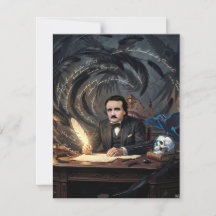 Edgar A. Poe Het raven samenstellend in gotische d