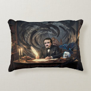 Edgar A. Poe The Raven Samenstellend In Gotische D Accent Kussen