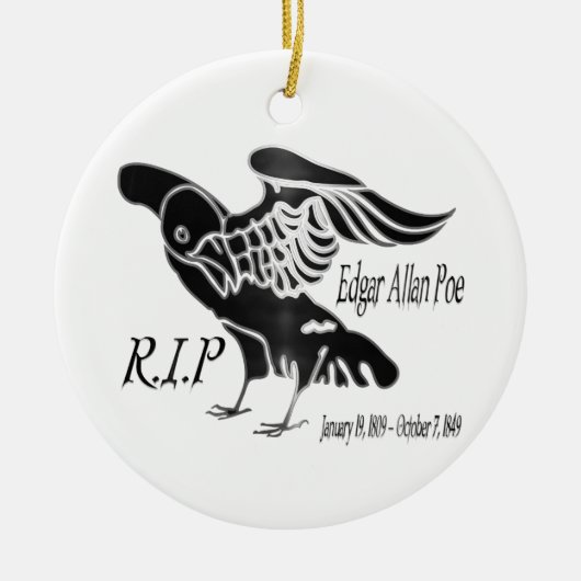 Edgar Alan Poe The Raven Keramisch Ornament (Voorkant)