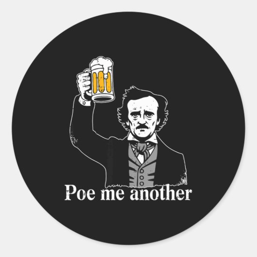 Edgar Allan E Me Another Raven Nevermore Gothic Gi Ronde Sticker (Voorkant)