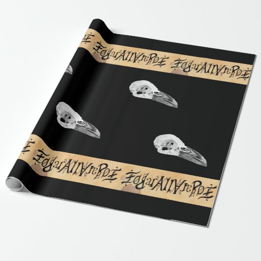 Edgar Allan Poe Ambigram Wrapping Paper Cadeaupapier (Uitgerold)
