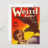 Edgar Allan Poe and Raven Pulp Magazine Cover Briefkaart (Voorkant / Achterkant)