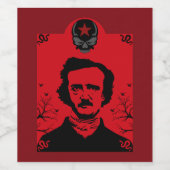 Edgar Allan Poe Art Gift Wijn Etiket (Enkel label)