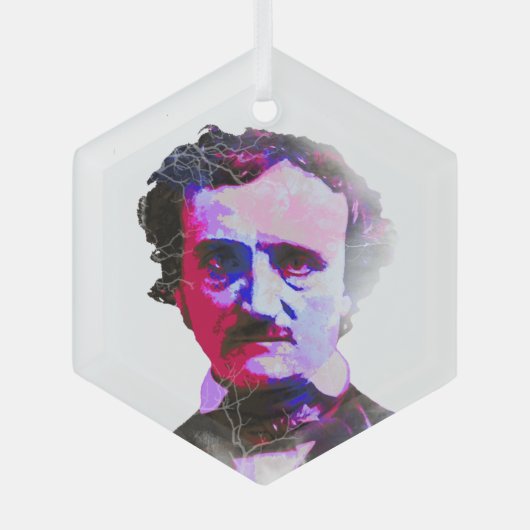 Edgar Allan Poe Auteur Schrijver Poet Glas Ornament (Voorkant)
