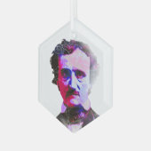 Edgar Allan Poe Auteur Schrijver Poet Glas Ornament (Voorkant links)