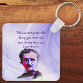 Edgar Allan Poe Author Writer Poet Love Quote Keyb Sleutelhanger (Achterkant)